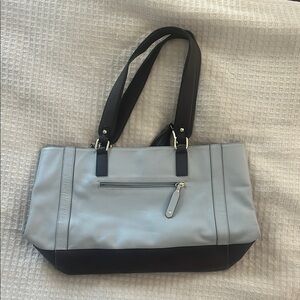 Wilsons Leather Black and Gray Structured Tote